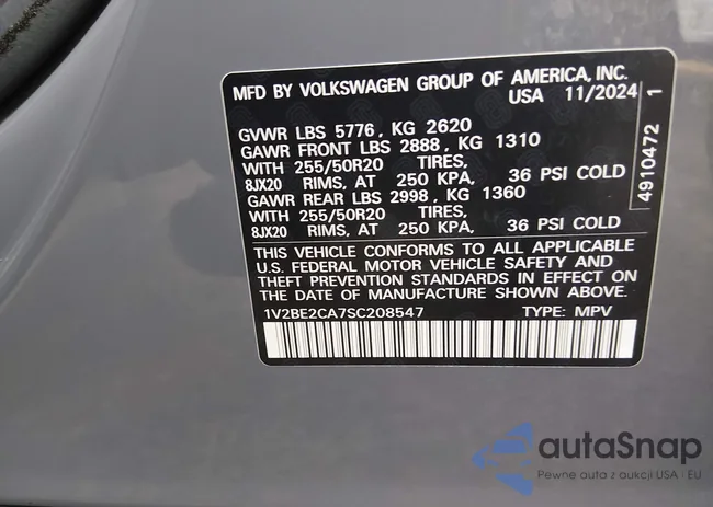 1V2BE2CA7SC208547: 44317318