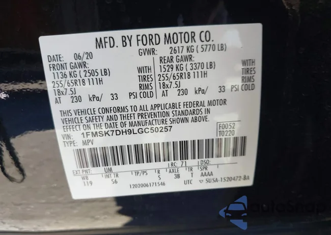 1FMSK7DH9LGC50257: 44317388