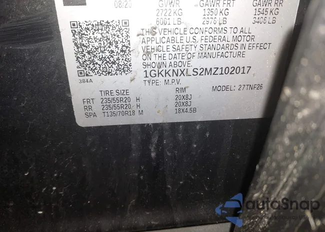 1GKKNXLS2MZ102017: 44317455