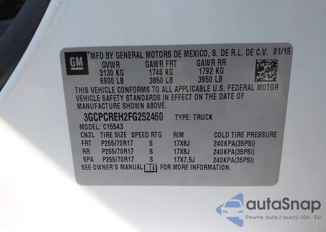 3GCPCREH2FG252460: 44316604