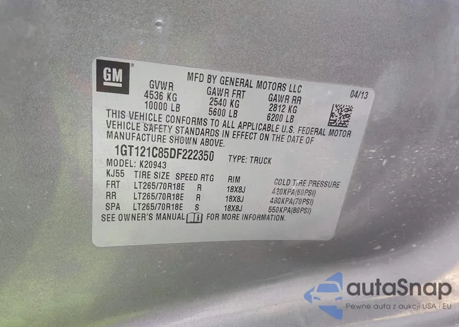 1GT121C85DF222350: 44316686