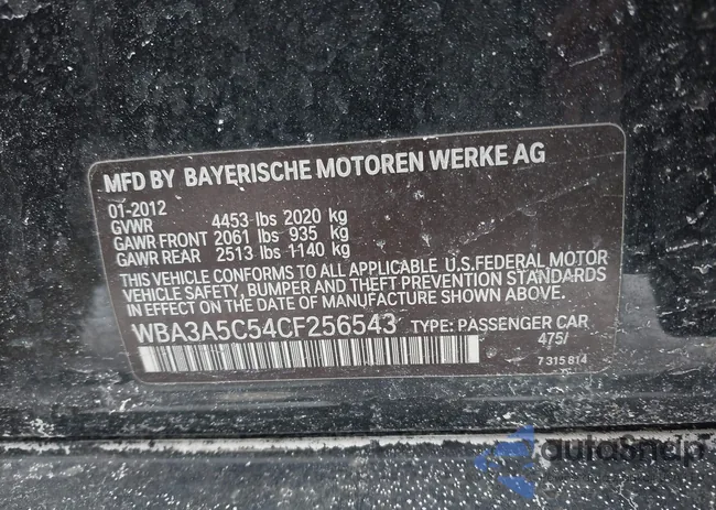 WBA3A5C54CF256543: 44316692