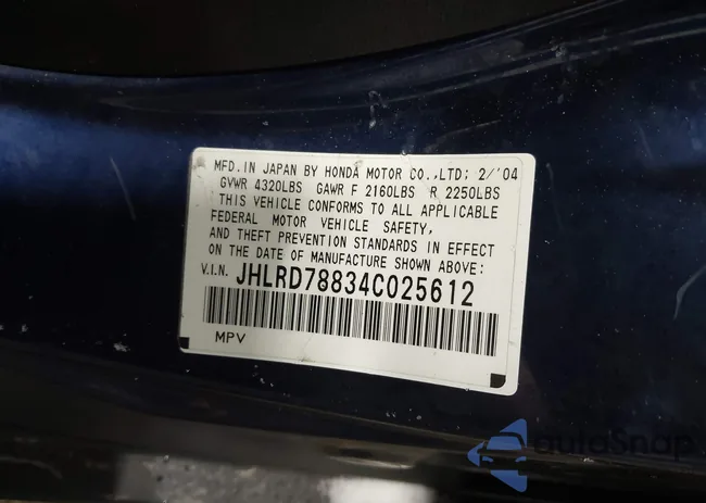 JHLRD78834C025612: 44316696