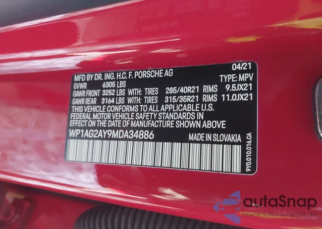 WP1AG2AY9MDA34886: 44316700