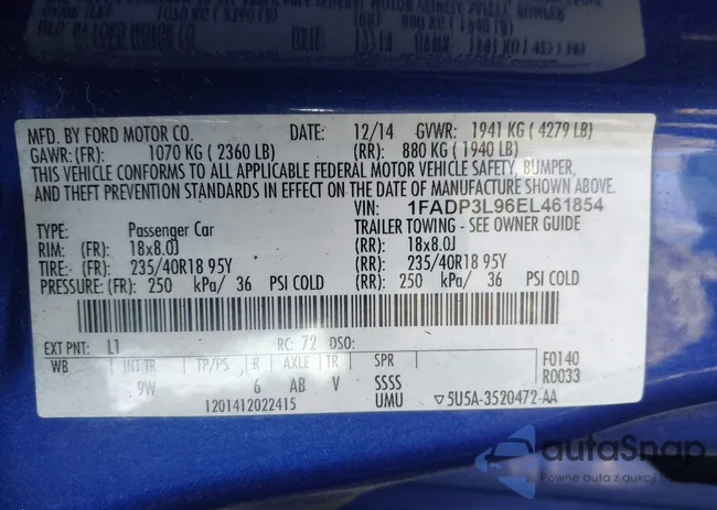 1FADP3L96EL461854: 44316840