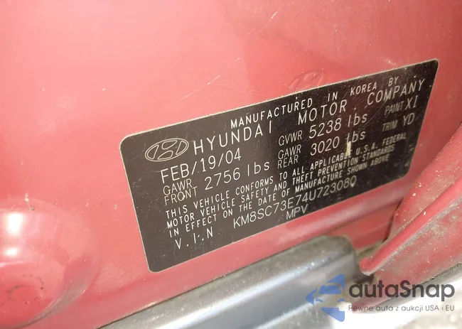 KM8SC73E74U723080: 44316880