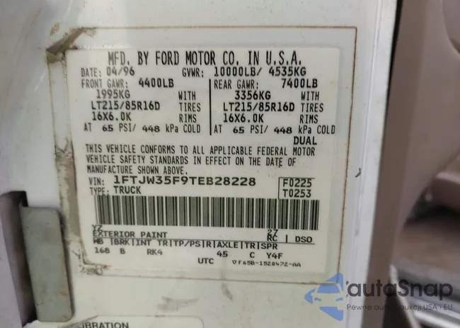 1FTJW35F9TEB28228: 44318006