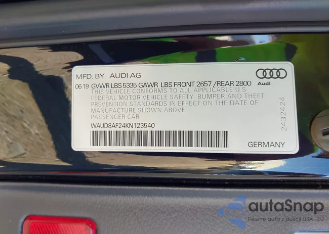 WAUD8AF24KN123540: 44318017