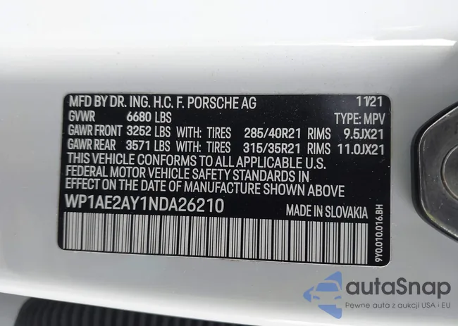 WP1AE2AY1NDA26210: 44318041