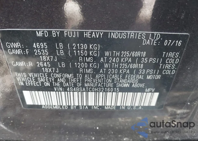 4S4BSATC0H3216015: 44318293