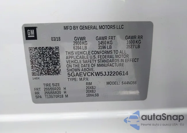 5GAEVCKW5JJ220614: 44318340