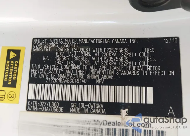 2T2ZK1BA4BC049140: 44318373