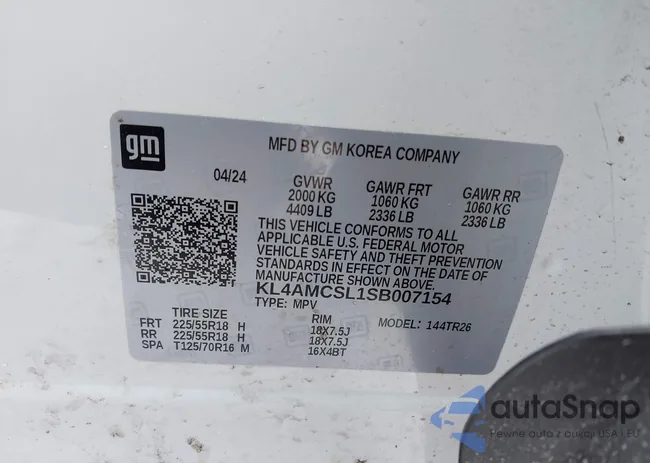 KL4AMCSL1SB007154: 44318469