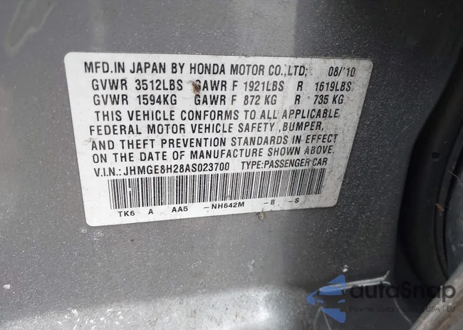 JHMGE8H28AS023700: 44318580