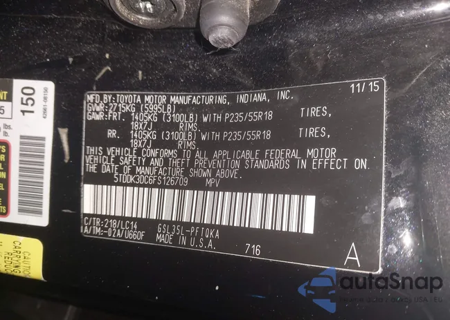 5TDDK3DC6FS126709: 44318582