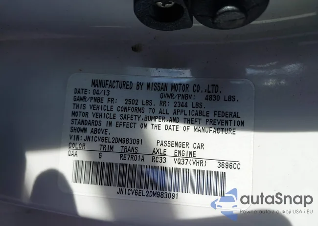 JN1CV6EL2DM983091: 44317809