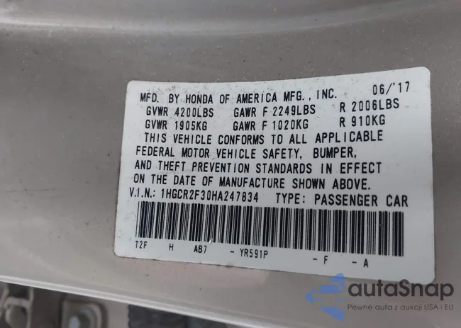 1HGCR2F30HA247834: 44319177