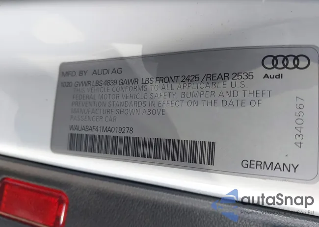 WAUABAF41MA019278: 44319281