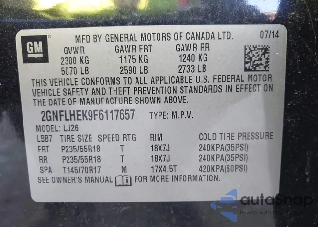 2GNFLHEK9F6117657: 44319309