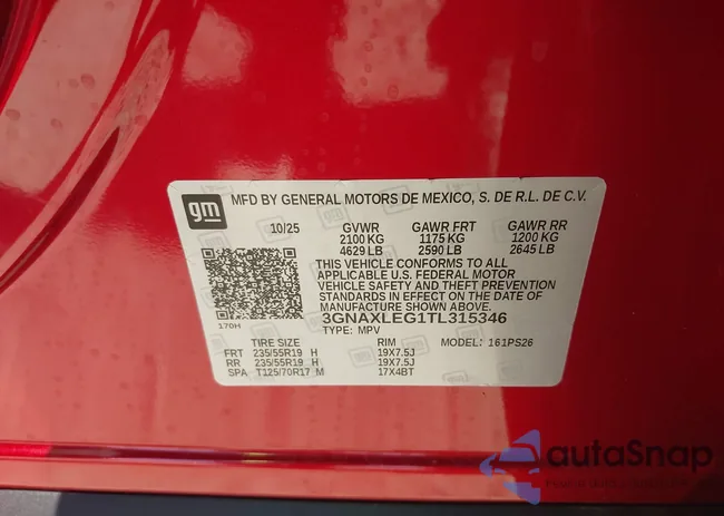 3GNAXLEG1TL315346: 44319399