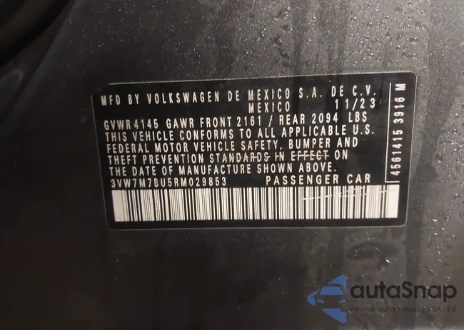 3VW7M7BU5RM029853: 44319428