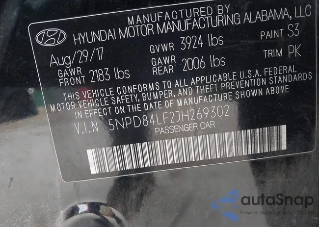 5NPD84LF2JH269302: 44319459