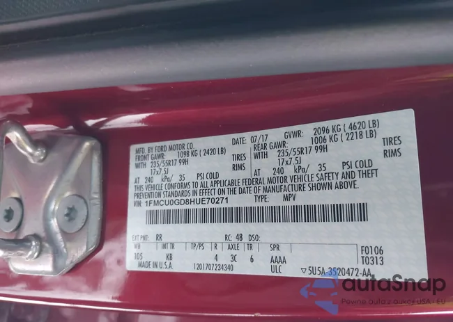 1FMCU0GD8HUE70271: 44319460