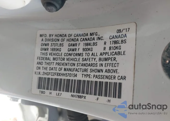 2HGFC2F8XHH570154: 44319574