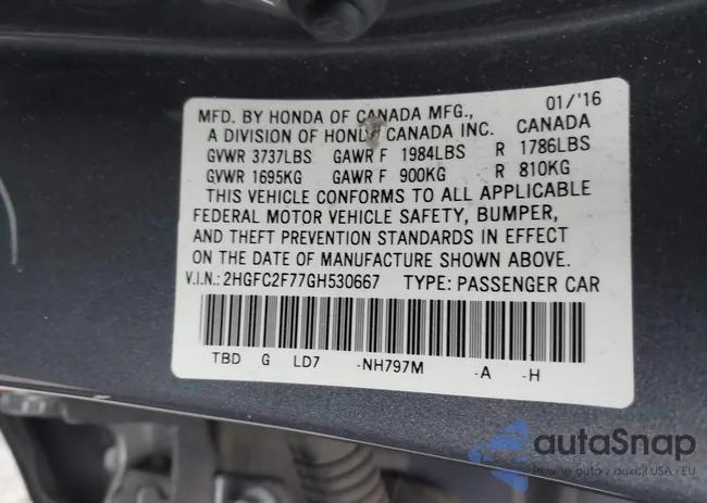 2HGFC2F77GH530667: 44319588