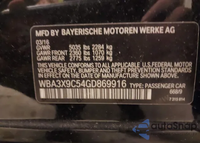 WBA3X9C54GD869916: 44318627