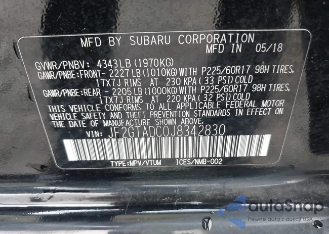 JF2GTADC0J8342830: 44318664