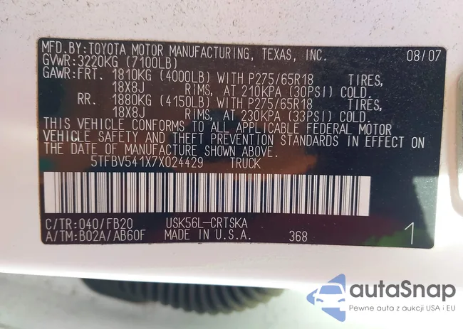 5TFBV541X7X024429: 44318704