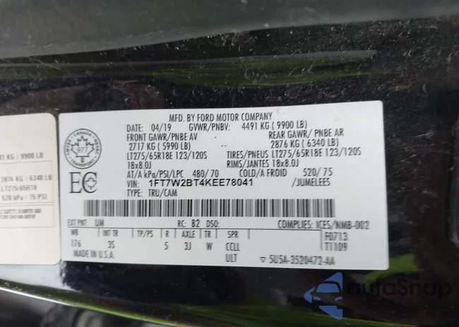 1FT7W2BT4KEE78041: 44318720