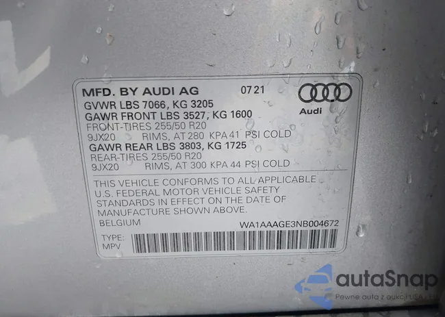 WA1AAAGE3NB004672: 44318769