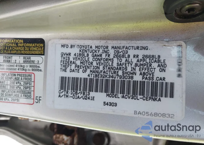 4T1BE32K34U793038: 44318904