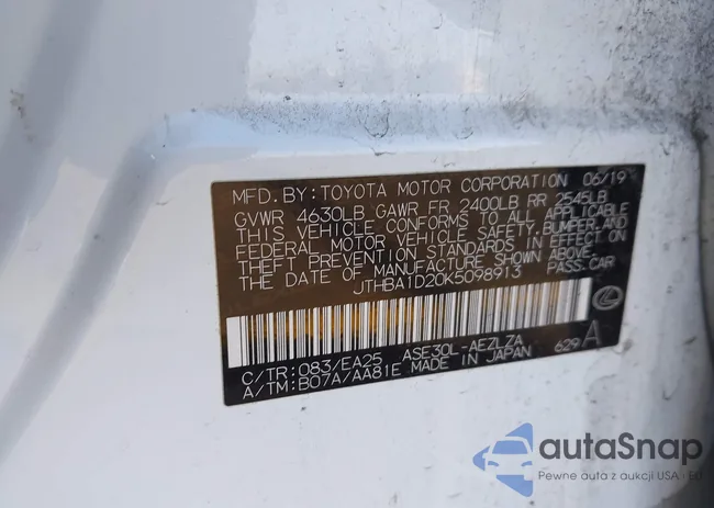 JTHBA1D20K5098913: 44320005