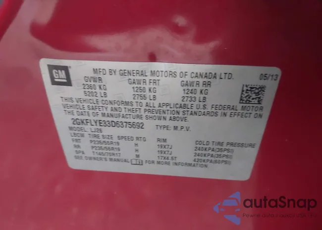 2GKFLYE33D6375692: 44320009