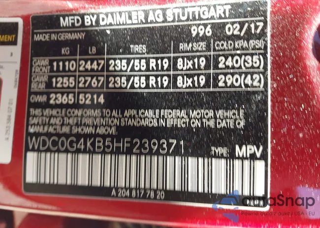 WDC0G4KB5HF239371: 44320051