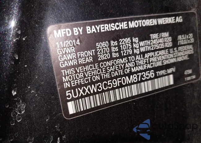 5UXXW3C59F0M87356: 44320062