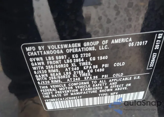 1V2NR2CA1JC509217: 44320108