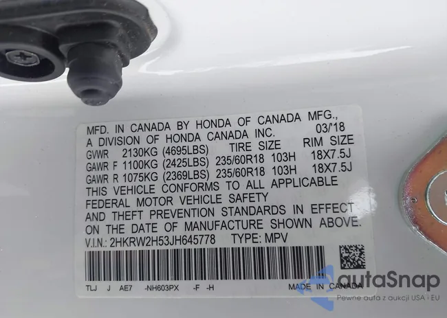 2HKRW2H53JH645778: 44320112