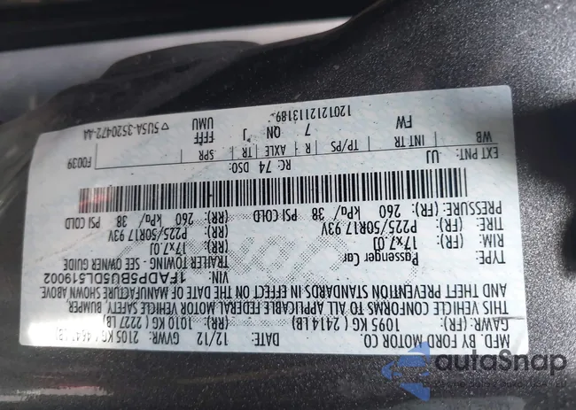 1FADP5BU5DL519002: 44320138