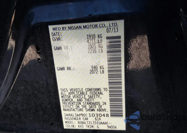 1N4AL3AP9EC103048: 44320182