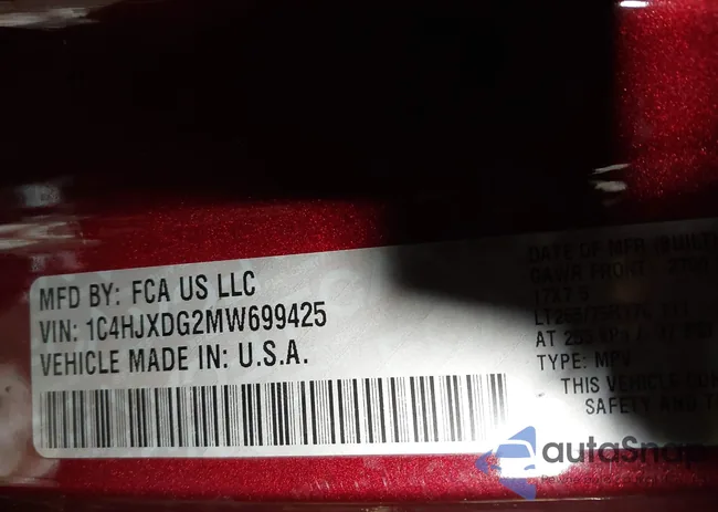 1C4HJXDG2MW699425: 44320185