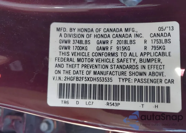 2HGFB2F5XDH553535: 44320253