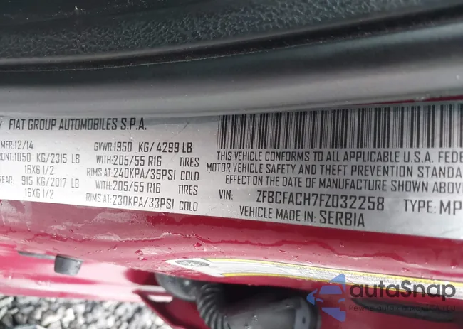 ZFBCFACH7FZ032258: 44320290