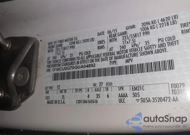 1FMCU0G70GUA04892: 44320312