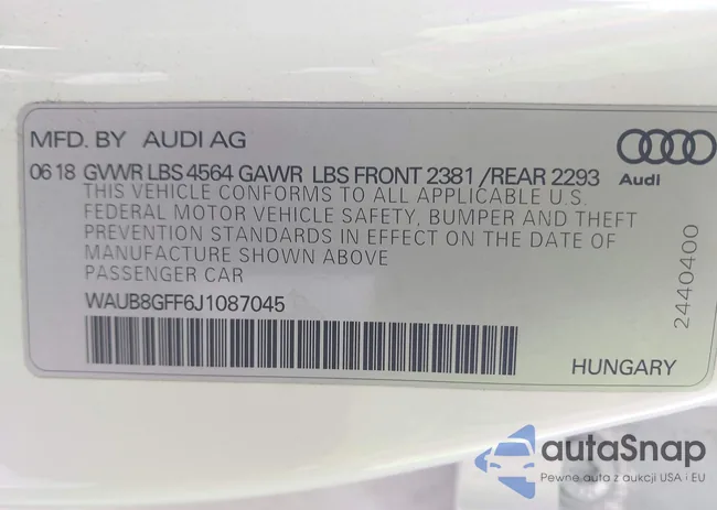 WAUB8GFF6J1087045: 44320320