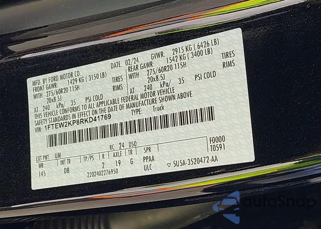 1FTEW2KP8RKD41769: 44320361