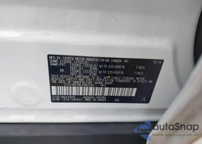 2T3J1RFV8LC082294: 44320400